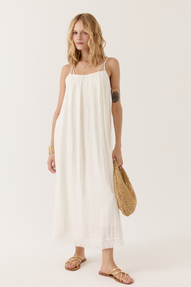 VESTIDO LARGO CLEANTA COLOR CRUDO 2